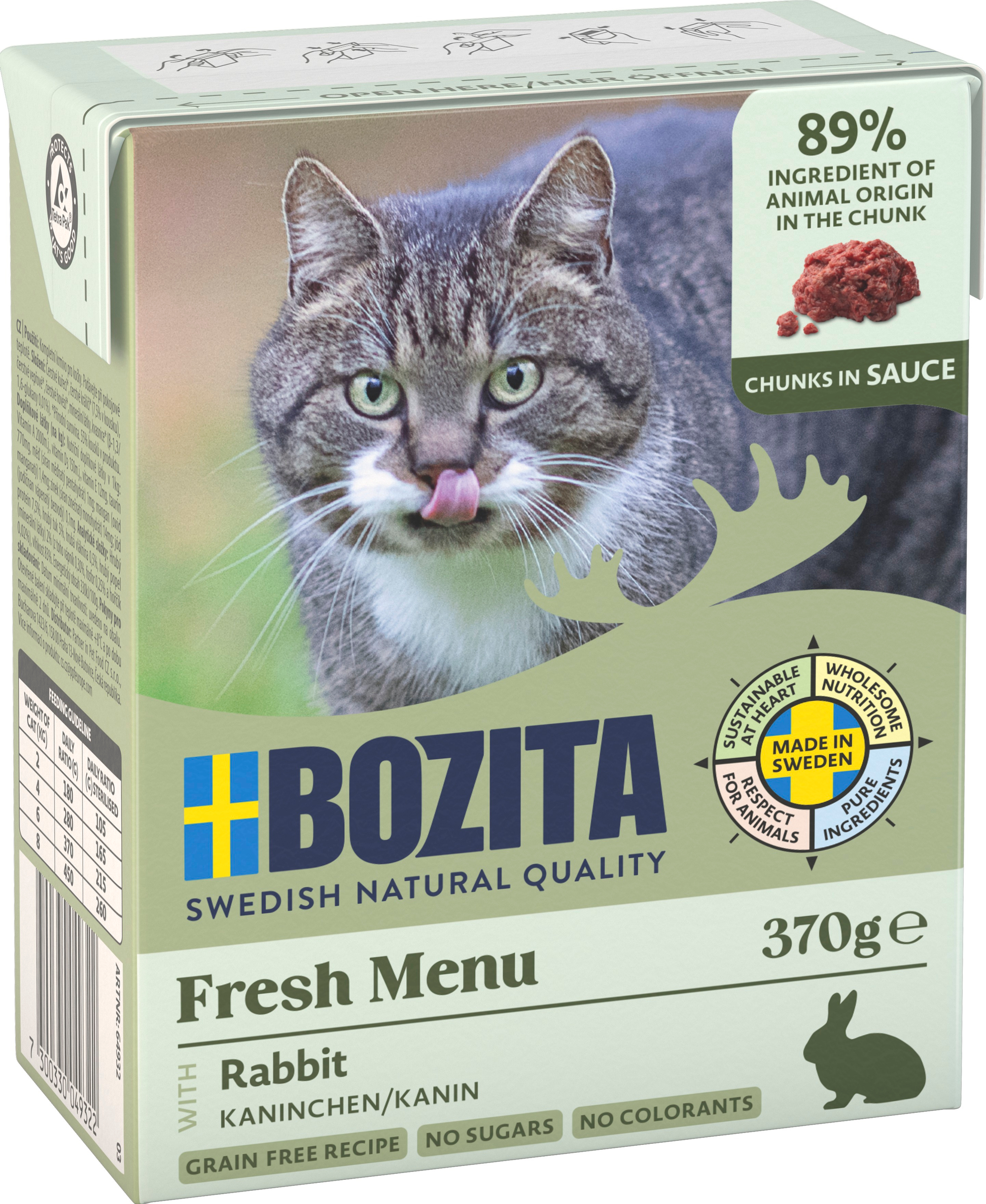 Bozita Rabbit Chunks in Sauce Våtfoder för katt 370g x 6