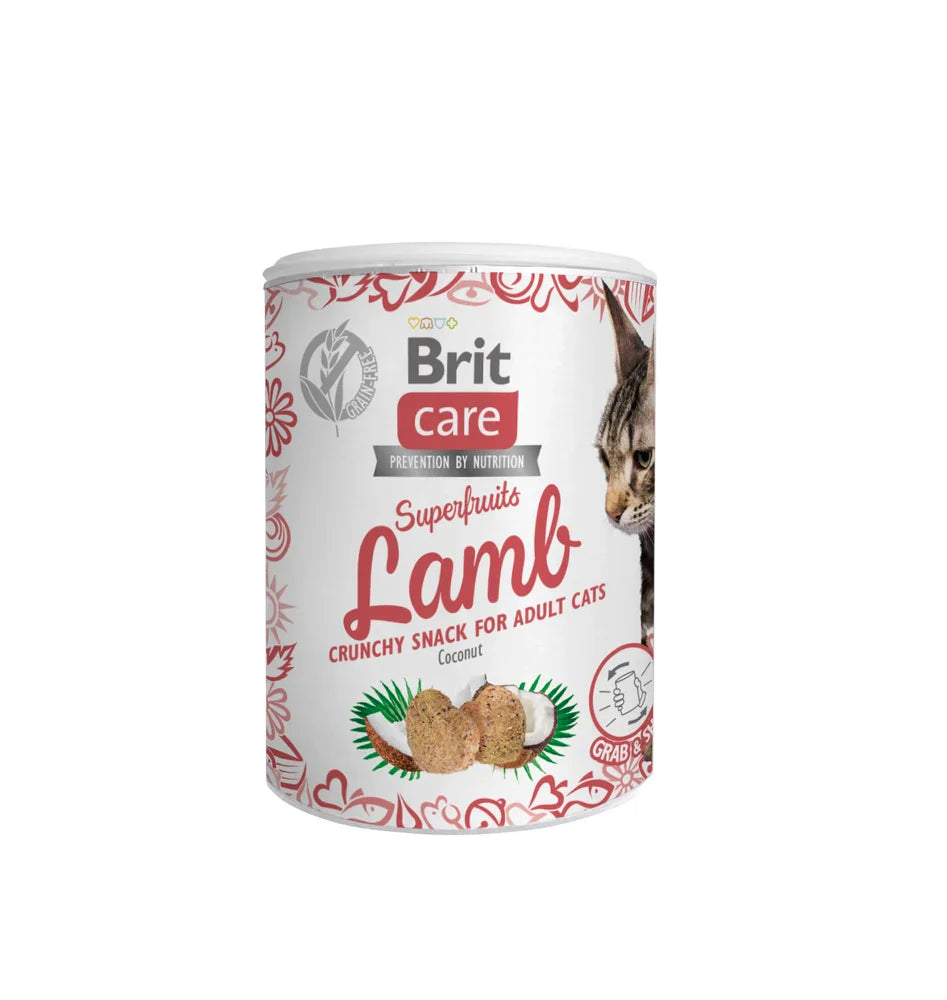 Brit Care Cat Snack Superfruits, lamm 100g