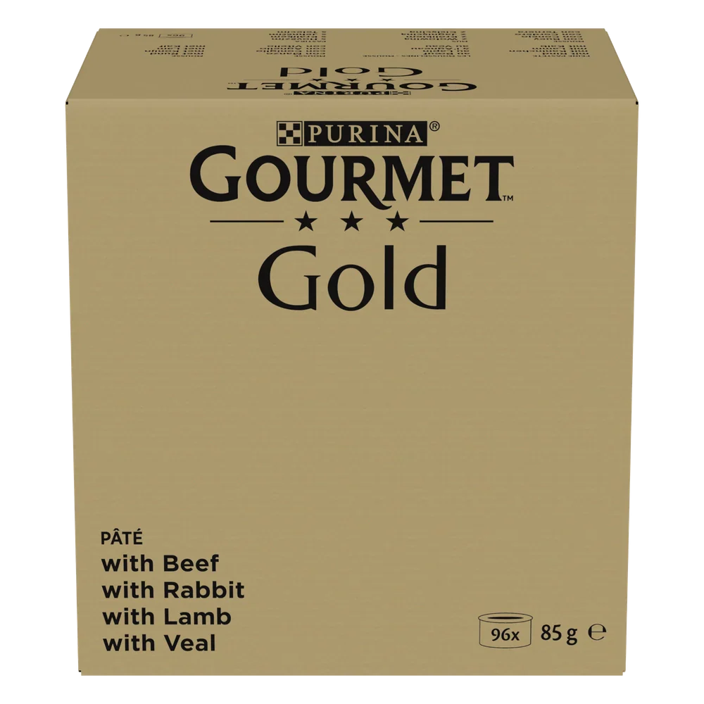 Purina Gourmet Gold Mus mix 96x85g (nötkött, kanin, lamm, kalv)