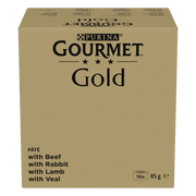 Purina Gourmet Gold Mus mix 96x85g (nötkött, kanin, lamm, kalv)