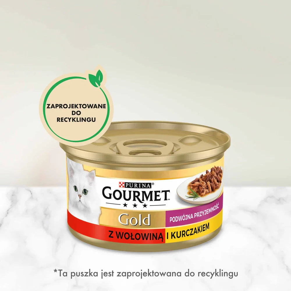 Purina Gourmet Gold med nötkött och kyckling i sås 85g