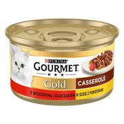 Purina Gourmet Gold med nötkött och kyckling i sås med tomater 85g