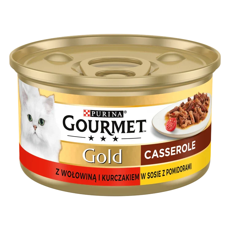 Purina Gourmet Gold med nötkött och kyckling i sås med tomater 85g