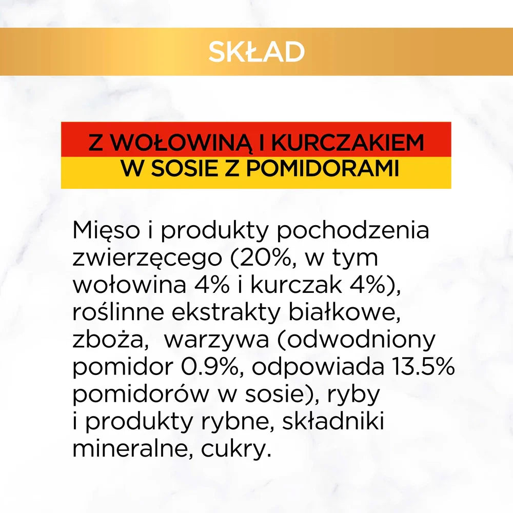 Purina Gourmet Gold med nötkött och kyckling i sås med tomater 85g