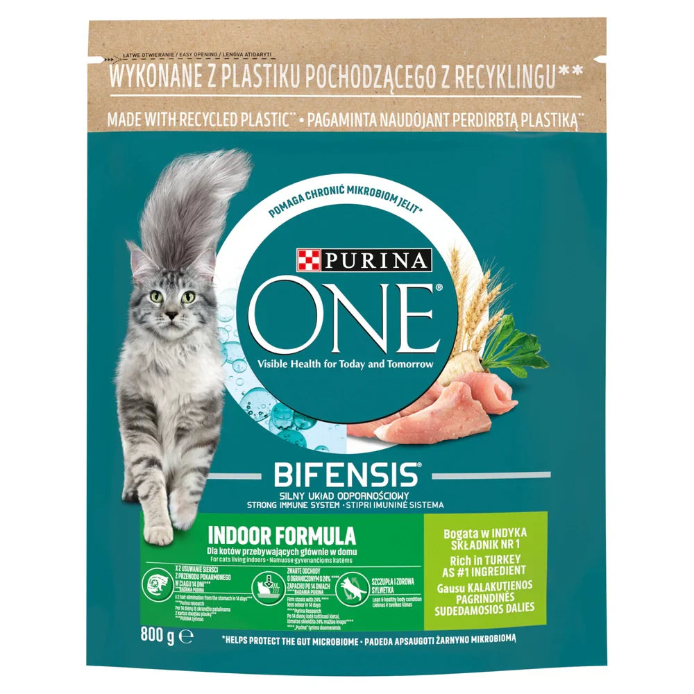 Purina One Cat Indoor Foder med kalkon för katt 800 g